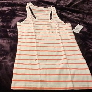 Coral and white striped tank